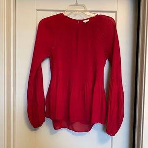 Women’s Red Pleated Blouse